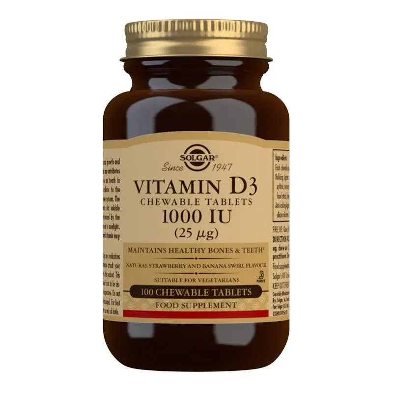 Solgar Vitamin D3 Chewable 1000IU 100 chewable tablets