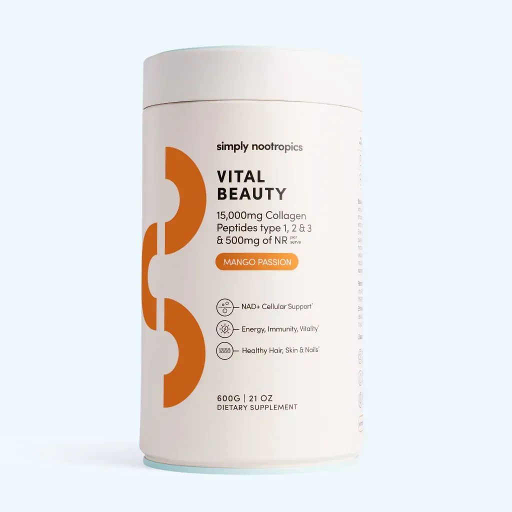 Simply Nootropics Vital Beauty Collagen Powder Mango Passion - 600g