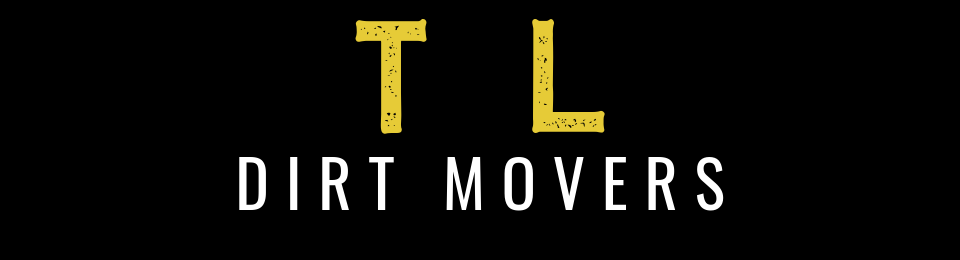 Yellow “TL” above white “DIRT MOVERS” logo on a black background