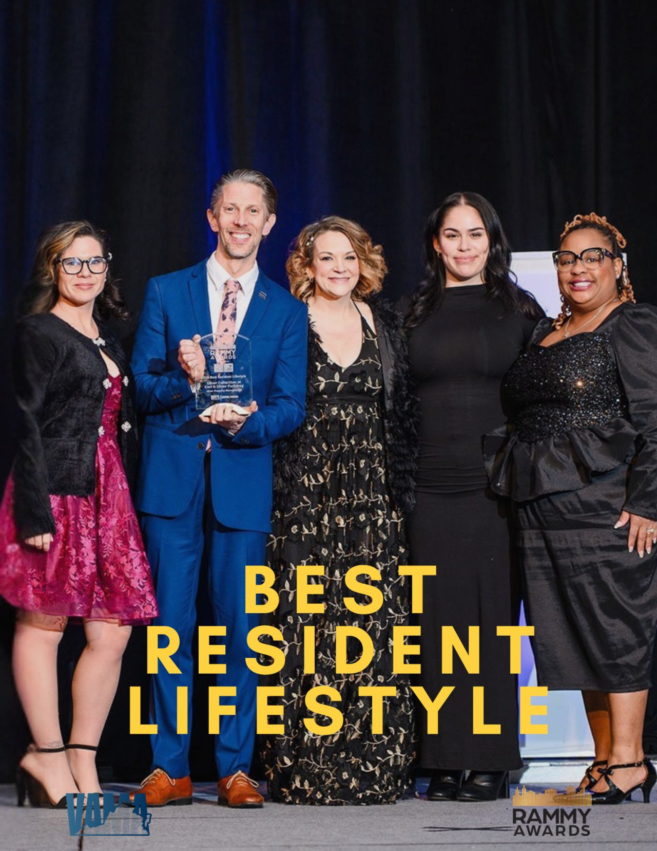 Staff posing for community of the year win