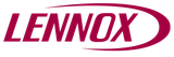 A Red and White Logo for Lennox on A White Background.