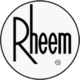 A Black and White Logo for A Company Called Rheem.