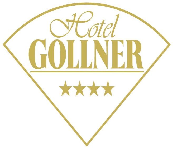 Ein gold-weißes Logo für das Hotel Golliner