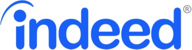 A blue logo for indeed on a white background