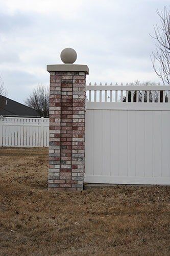 Brick fencepost - residential brickwork in Columbus, NE