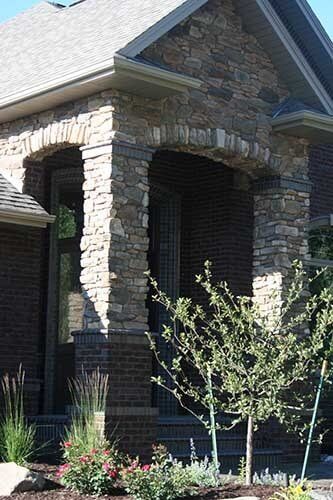 Brick entrance to home - Residential masonry contractor in Columbus, NE