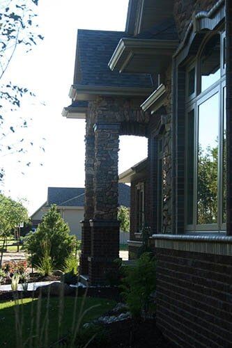 Brick and stone pillars - Residential stonework in Columbus, NE