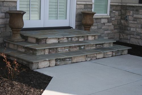 Stone steps and walkway - Custom residential stonework in Columbus, NE