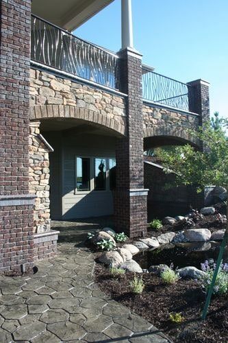 Stone patio and walkway - Residential masonry in Columbus, NE