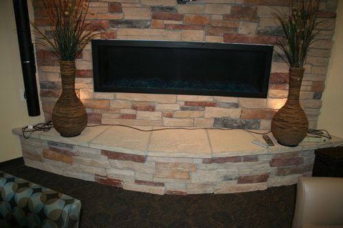 Custom brick front fireplace - Residential fireplace contractor in Columbus, NE