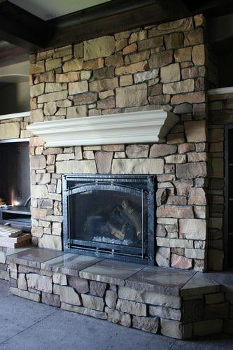 New stone fireplace facing - Custom fireplace facing in Columbus, NE