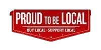 Red badge with white text: