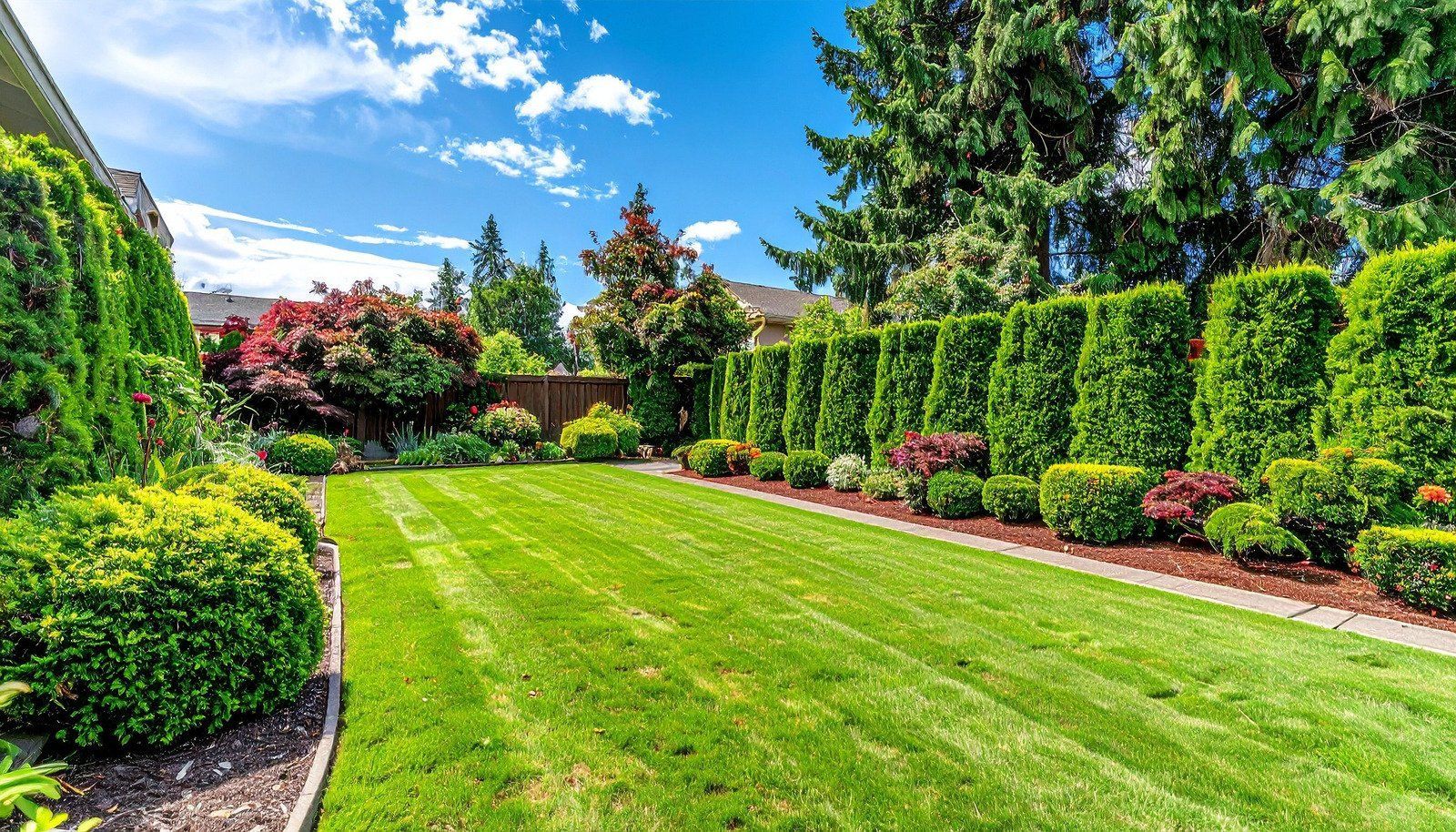 Gloved hand pulling a weed from green grass, sunlight.