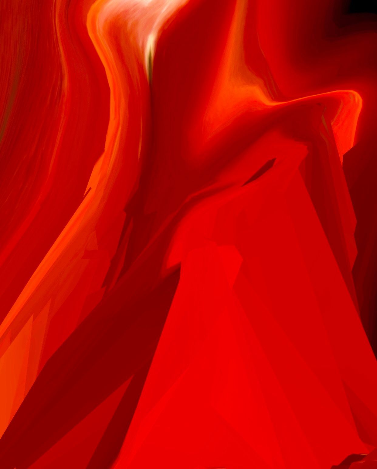 A close up of a red background with a swirl of red paint.