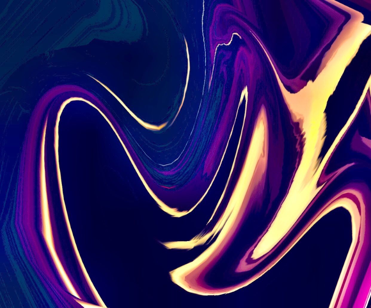 A purple and yellow swirl on a dark blue background