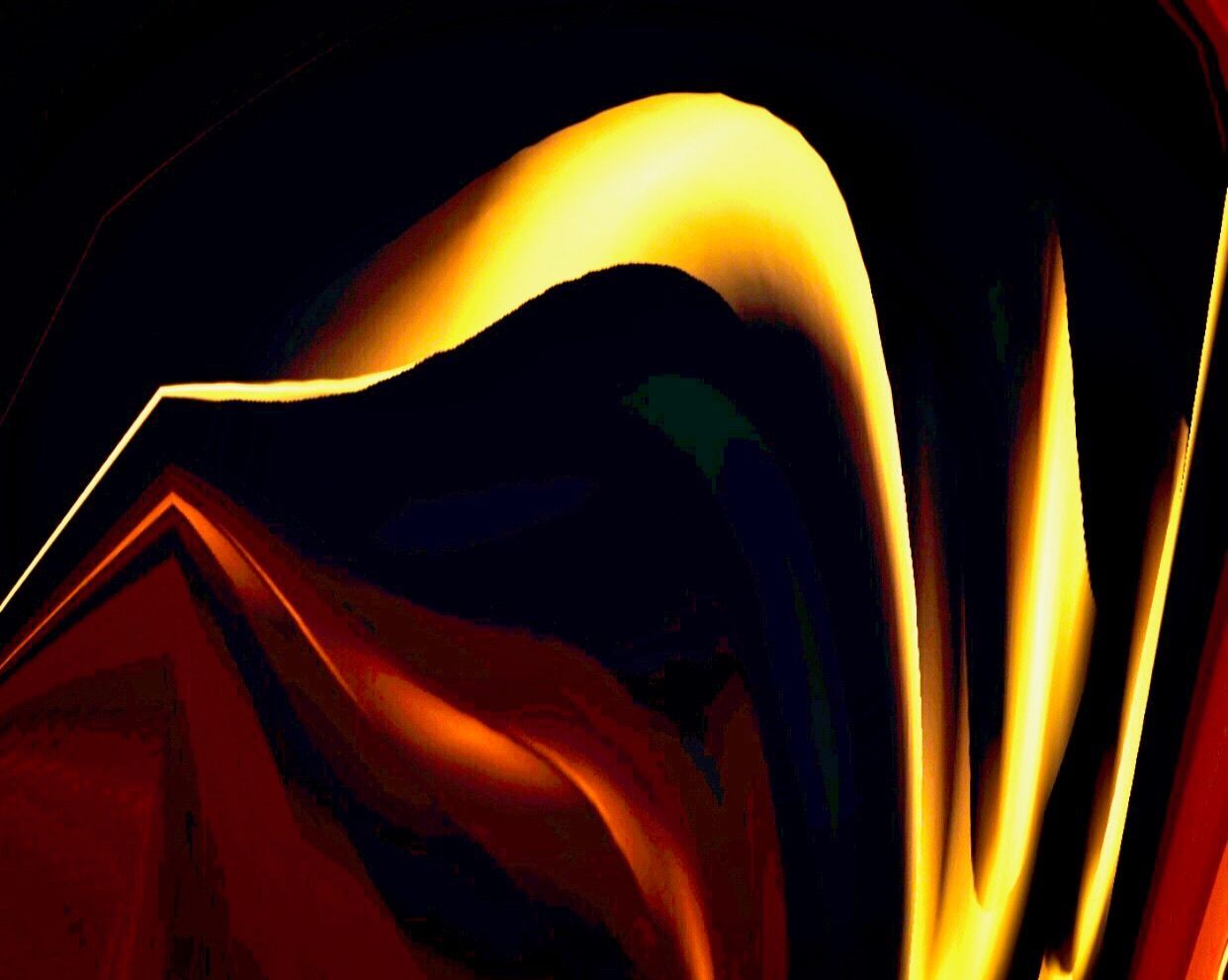 A black background with red and yellow lines on it