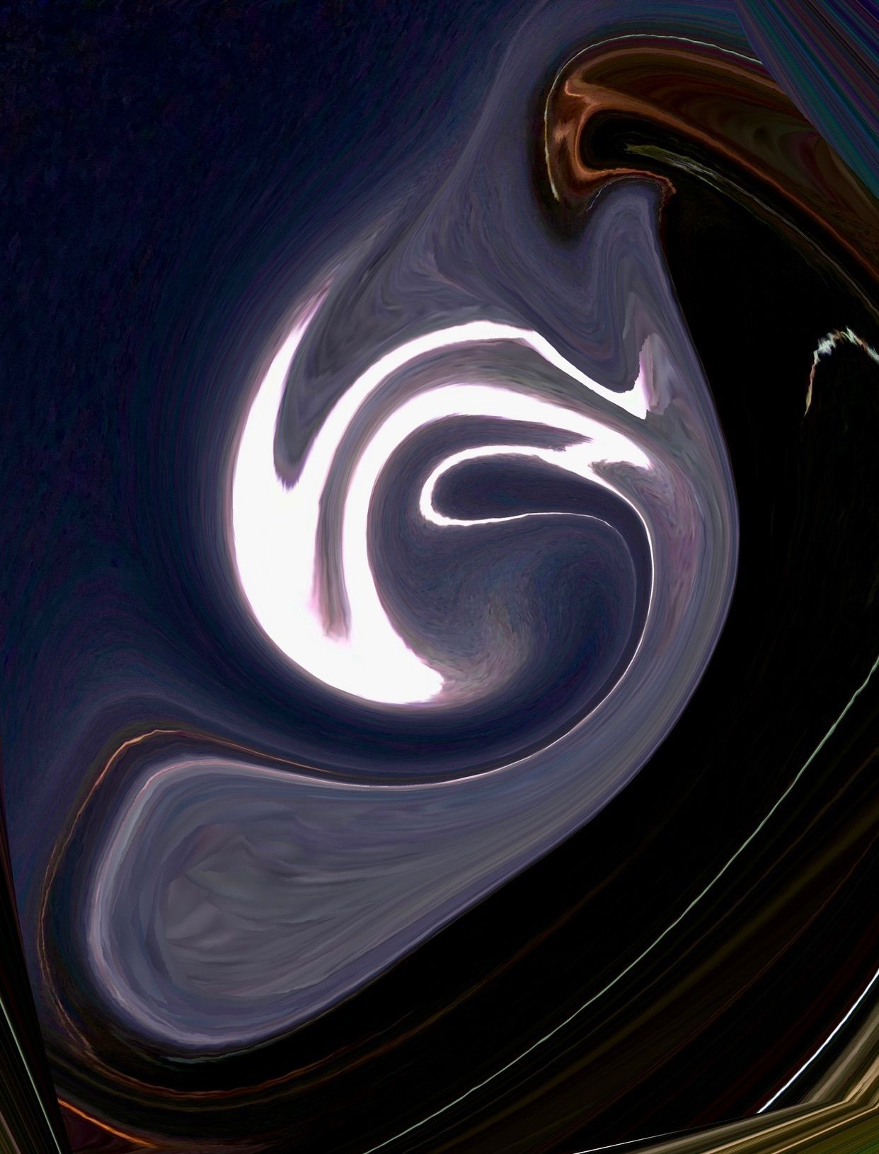 A purple swirl with a white swirl in the middle