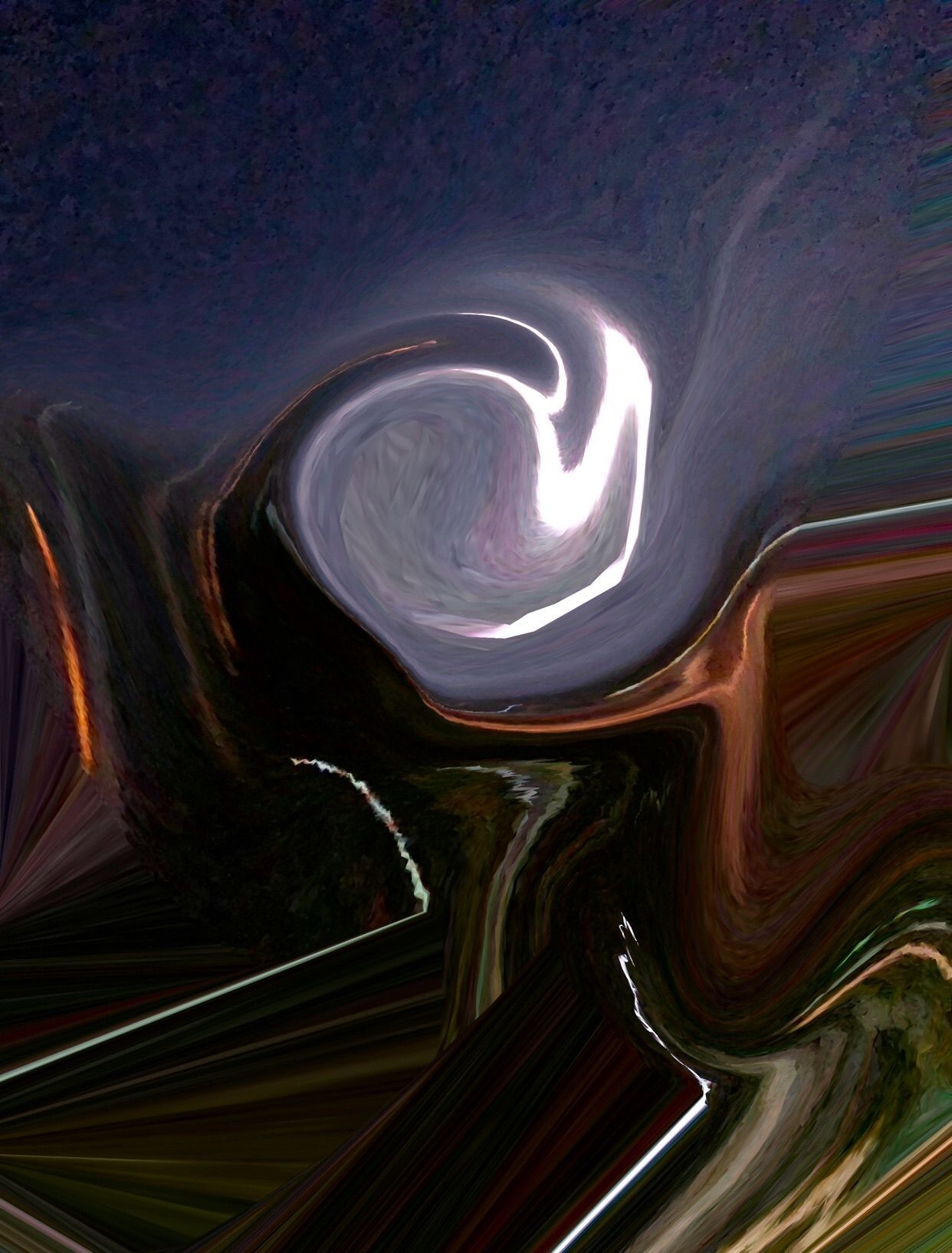 A painting with a swirl in the middle of it