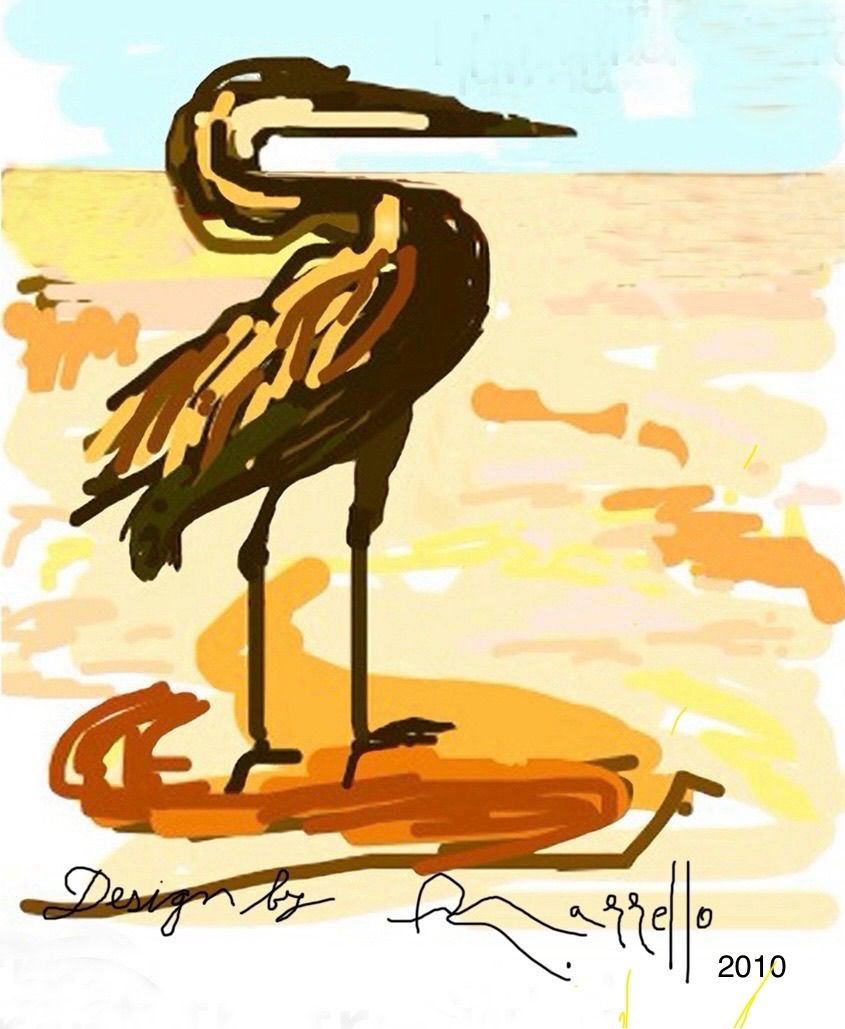 A drawing of a bird with the year 2010 on the bottom