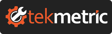 Logo with an orange gear and wrench combined with 