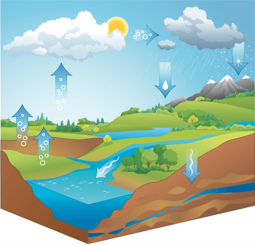 Visual representation of the water cycle
