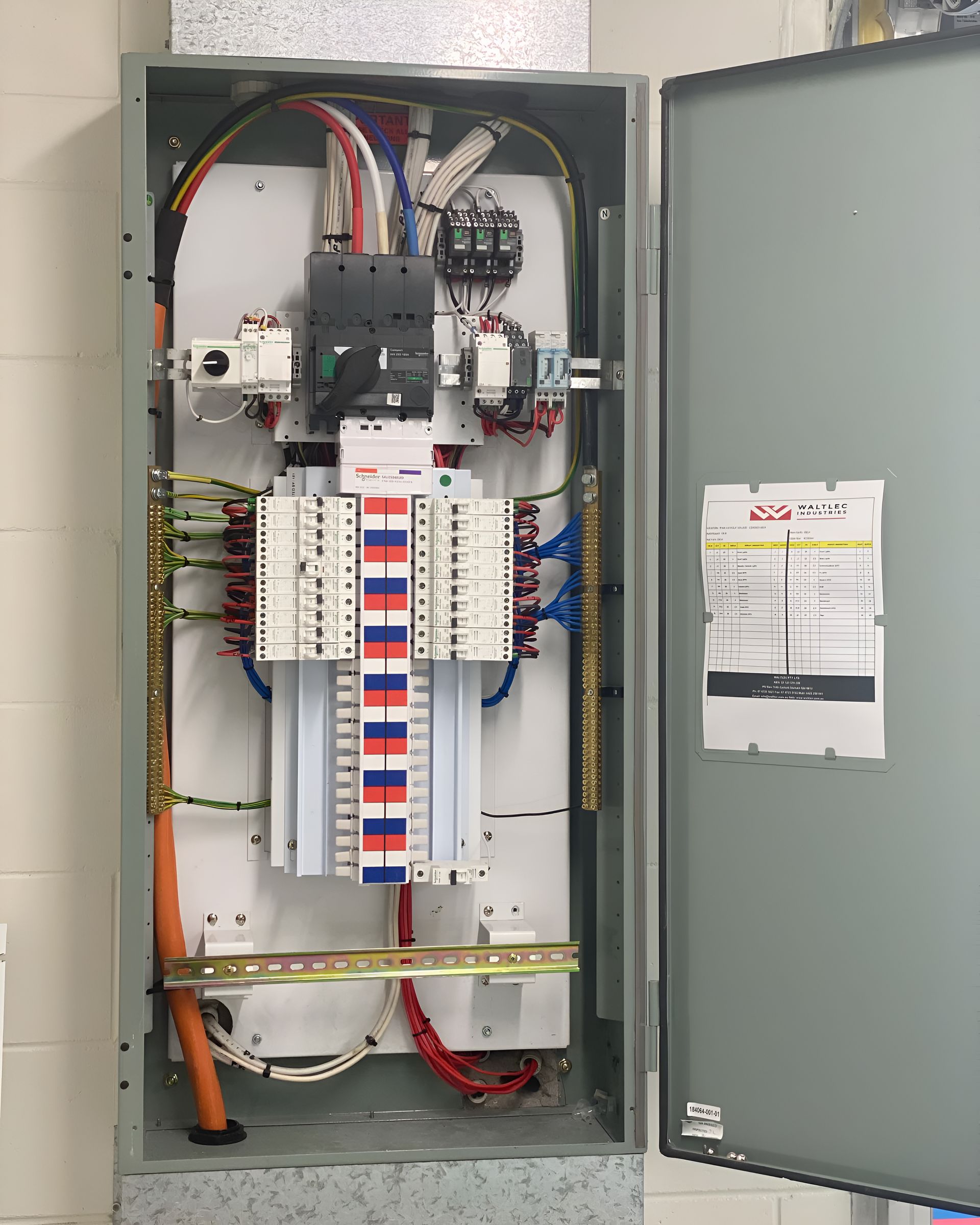 A Large Electrical Box With A Lot Of Wires Coming Out Of It — Waltlec Industries In Garbutt, QLD