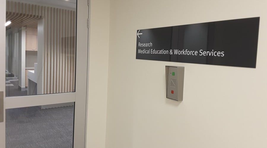 A Doorway to A Room with A Sign on The Wall that Says Workforce Services — Waltlec Industries In Garbutt, QLD