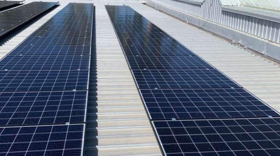 A Row of Solar Panels on The Roof of A Building — Waltlec Industries In Garbutt, QLD