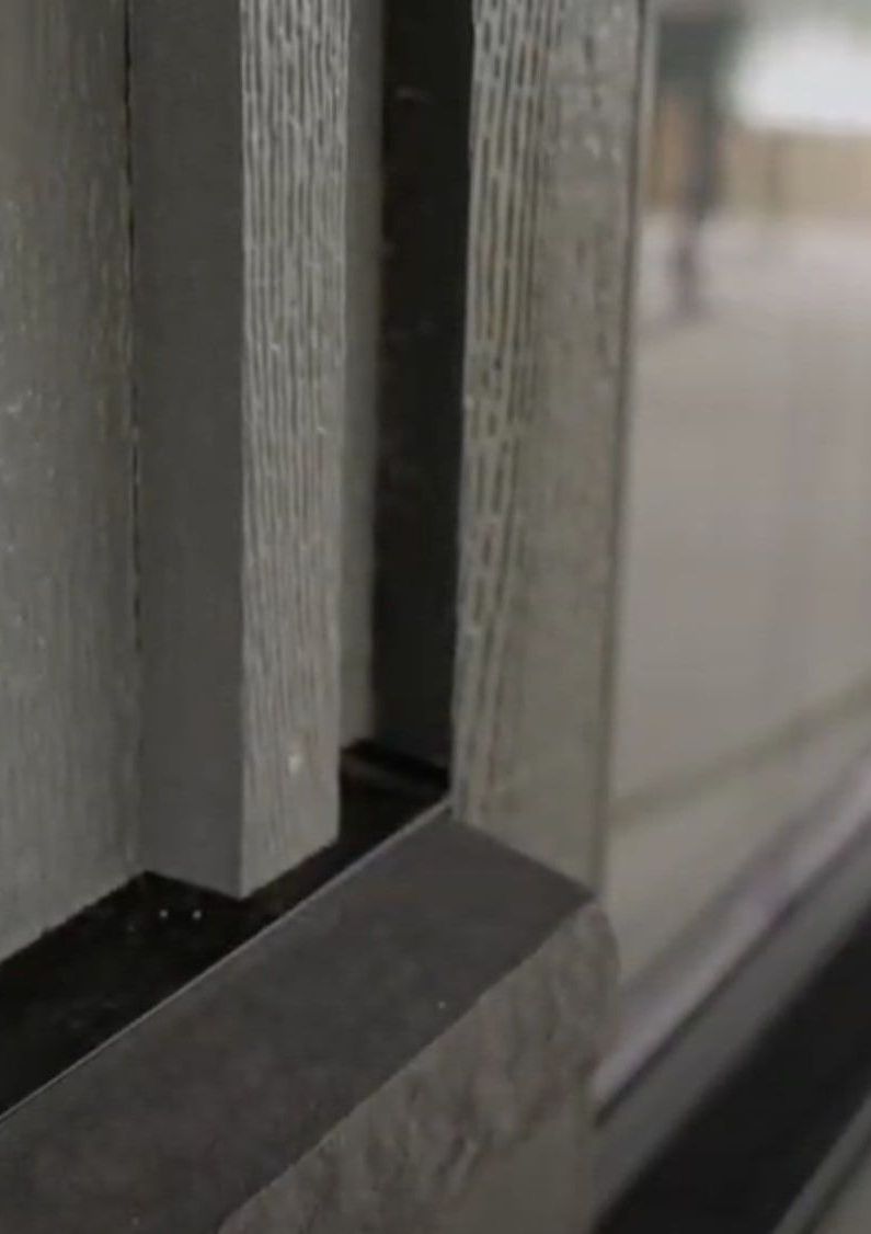 A close up of a LP Smartside Siding.