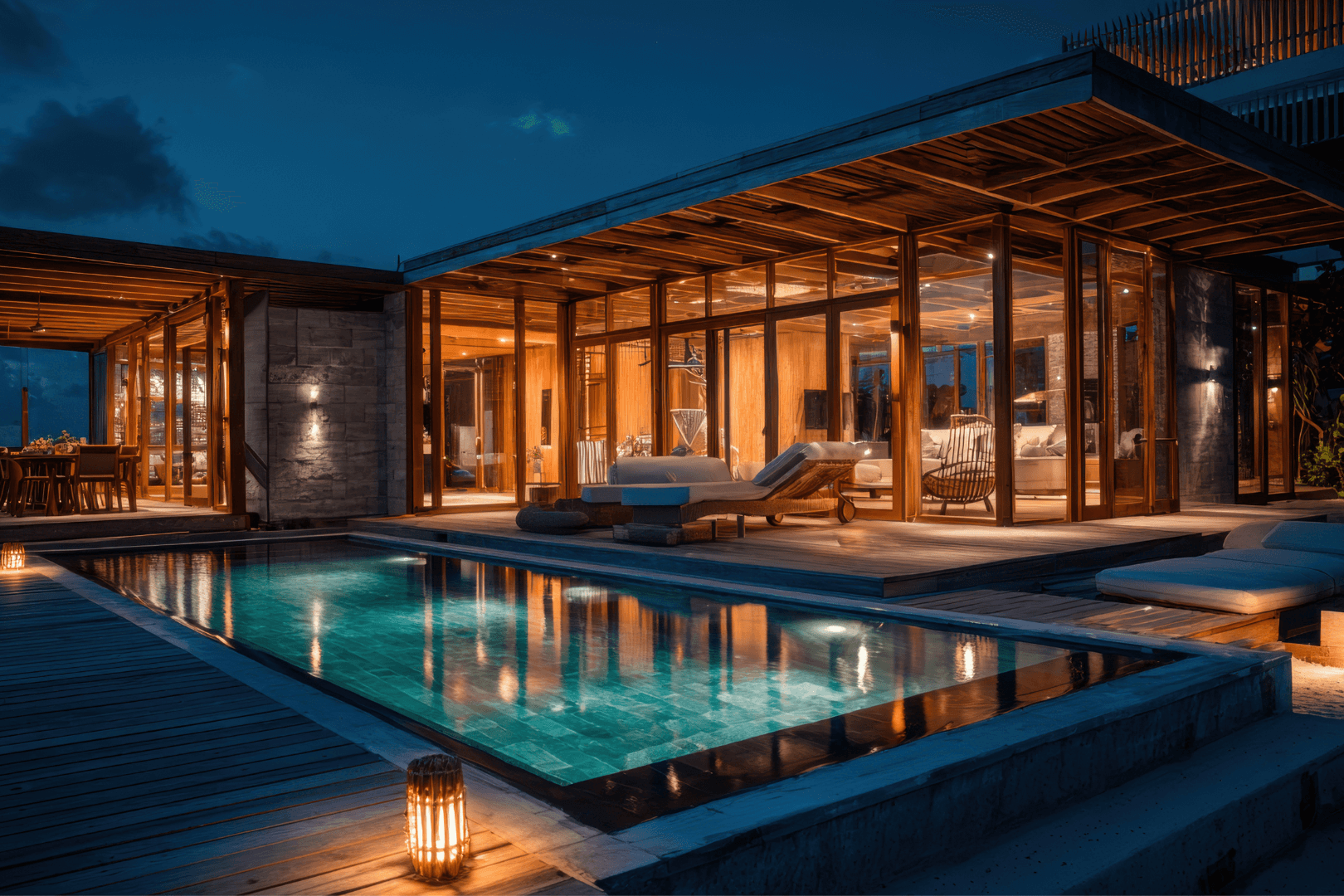 A gloved hand uses a trowel to smooth wet concrete along a brick border outdoors.