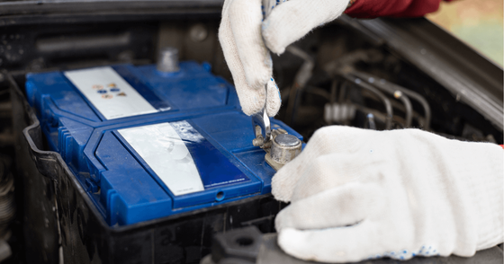 A mechanic doing a repair. 