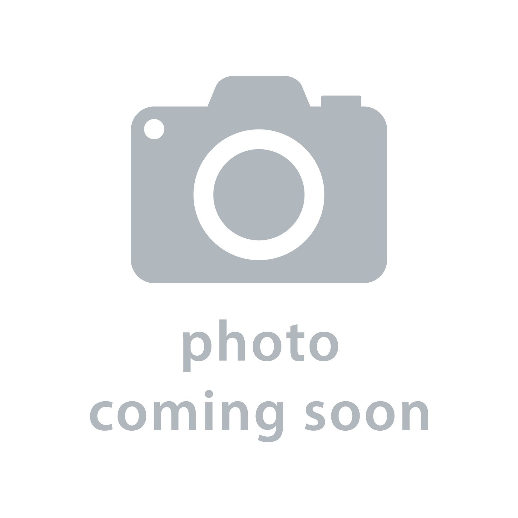 Gray camera icon with the words “photo coming soon” on a white background