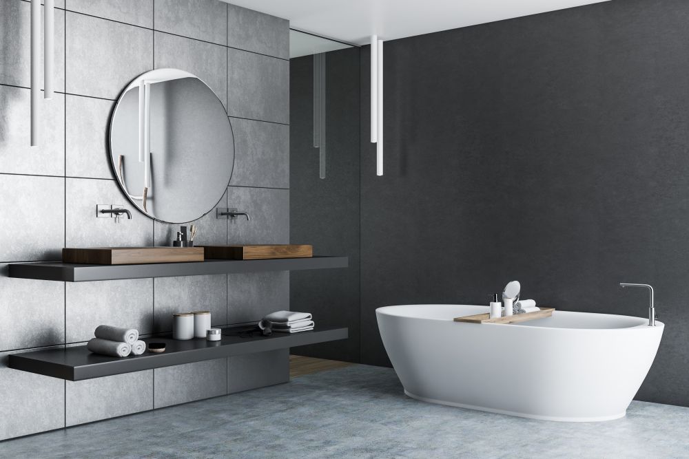 Modern Gray Bathroom — Country To Coast Building Contractors In Nambour, QLD