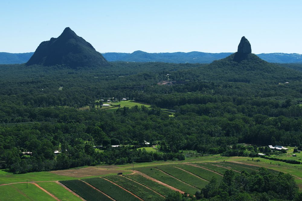 A Green Landscape With Two Distinctive Volcanic Peaks — Country To Coast Building Contractors In Maleny, QLD