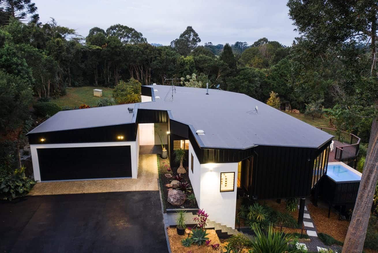 An Aerial View Of A Modern House — Country To Coast Building Contractors In Landsborough, QLD