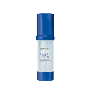 Una botella azul de oxígeno energético de skyndor.