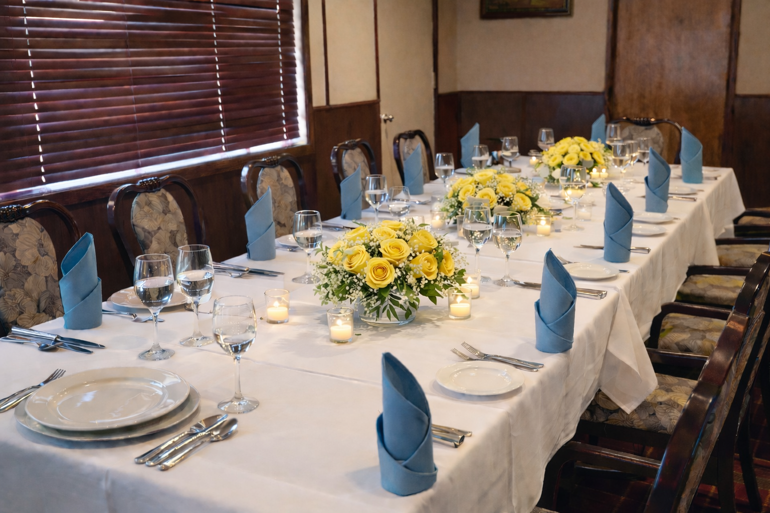 Private event dining setup at Casper Country Club