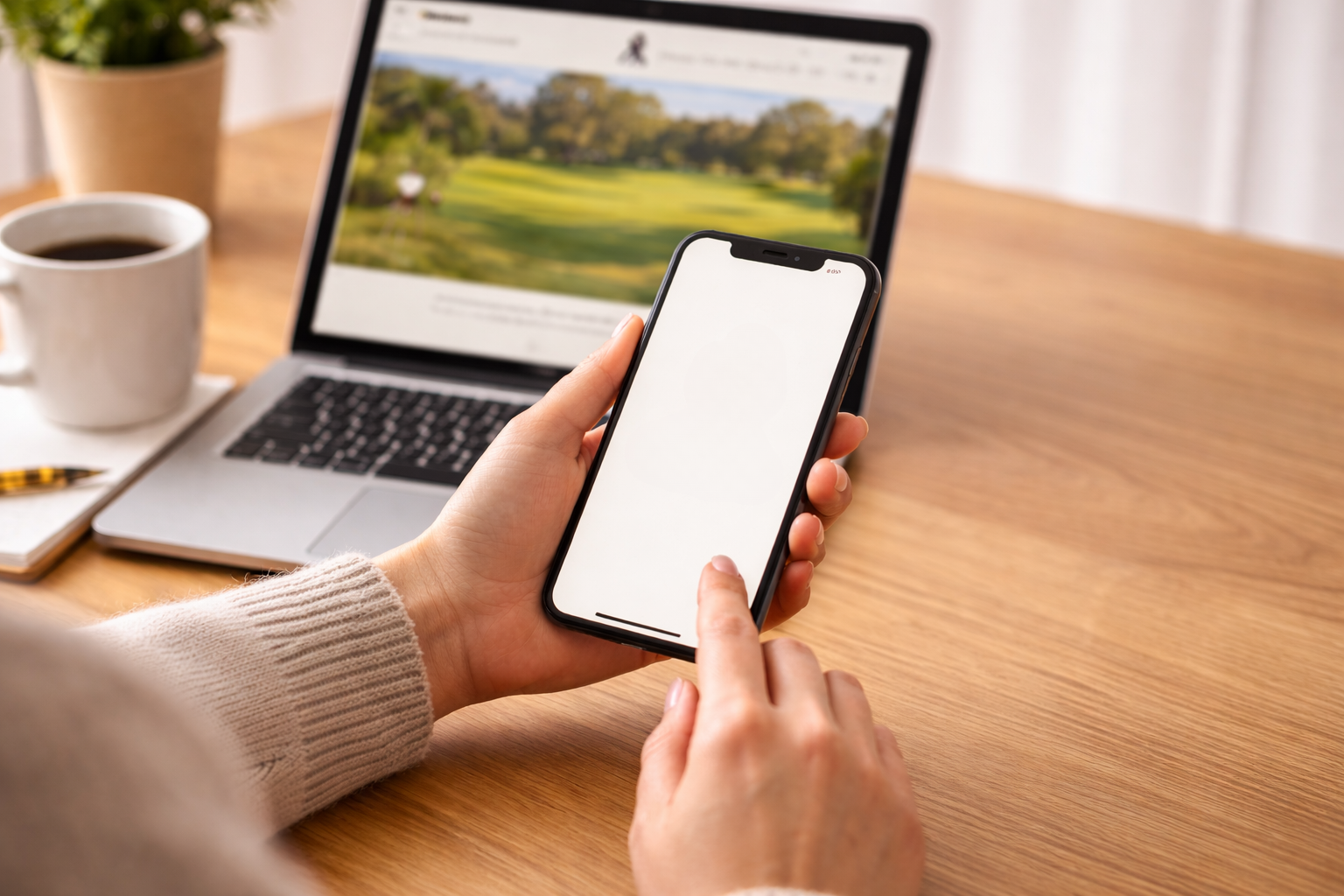 Contact Casper Country Club website on mobile device