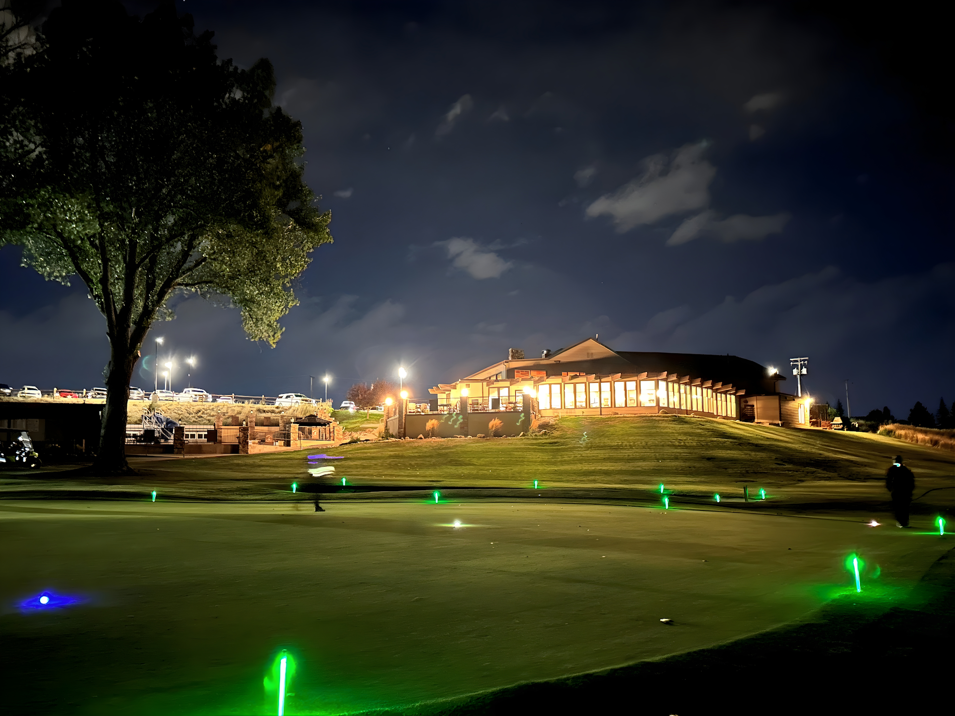 Clubhouse and course at Casper Country Club at night