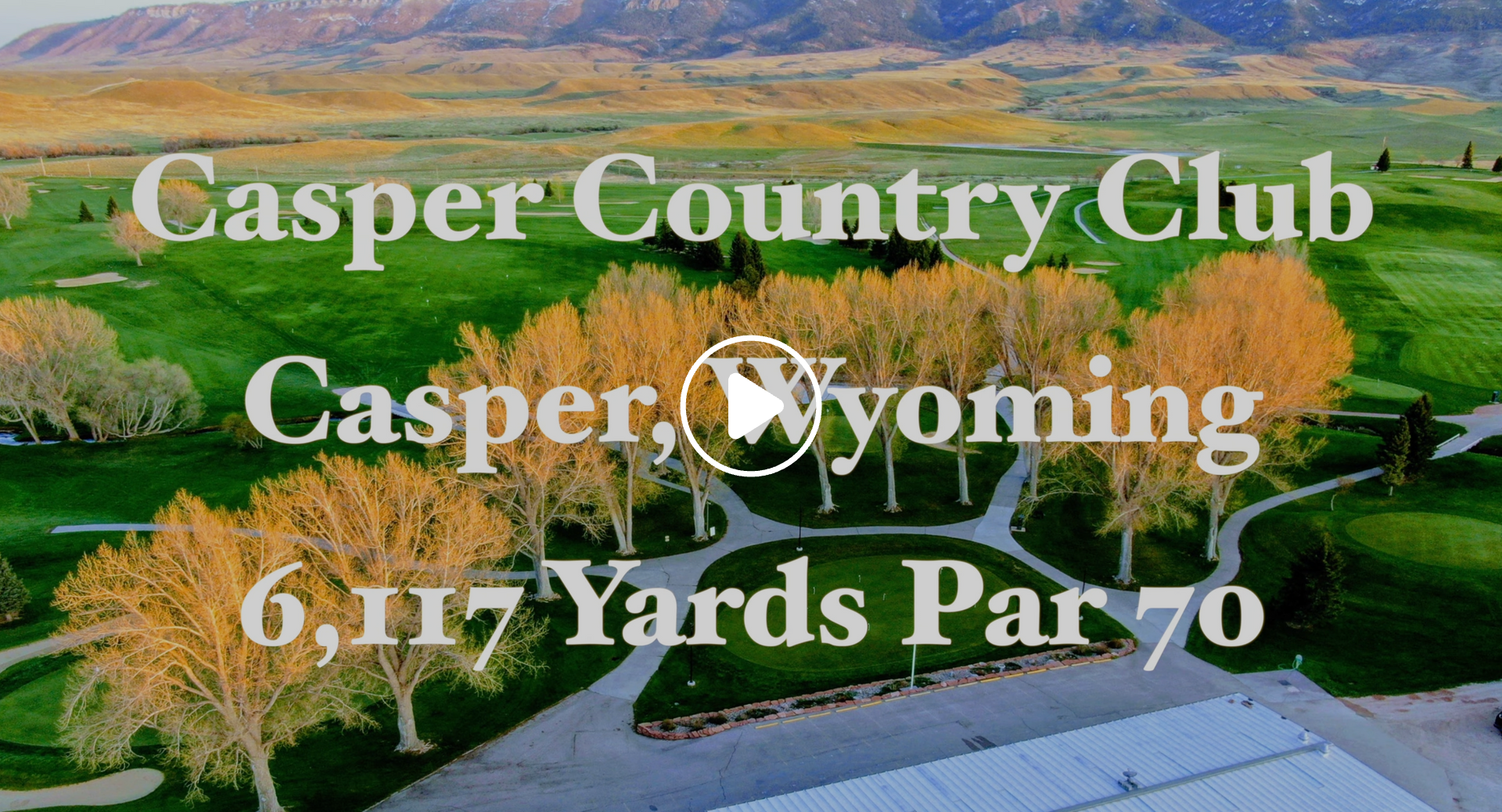 Aerial view of Casper Country Club 18-hole golf course in Casper Wyoming