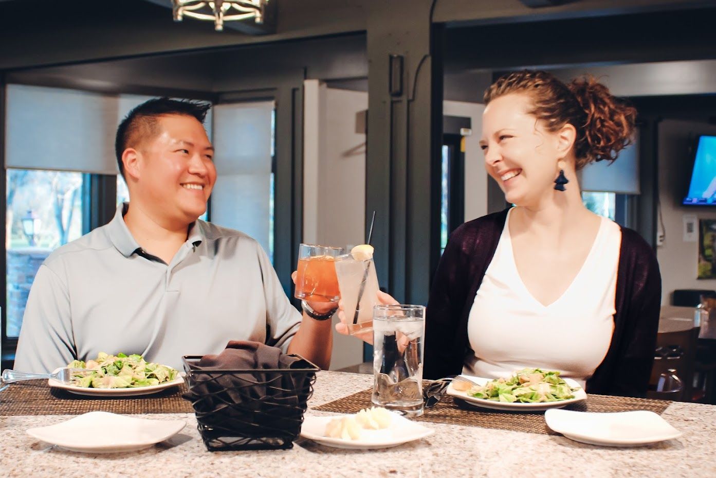 Young couple enjoying dinner at Casper Country Club