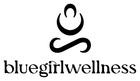 Logo: A person in a seated yoga position formed by a curved line, above the text