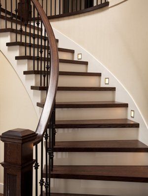 curved wooden staircase
