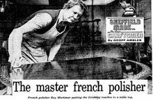 Newspaper cutting of R Mortimer & Son French polishing in 1981
