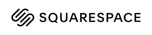 a black and white logo for squarespace on a white background .