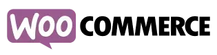 a logo for woocommerce is shown on a white background .