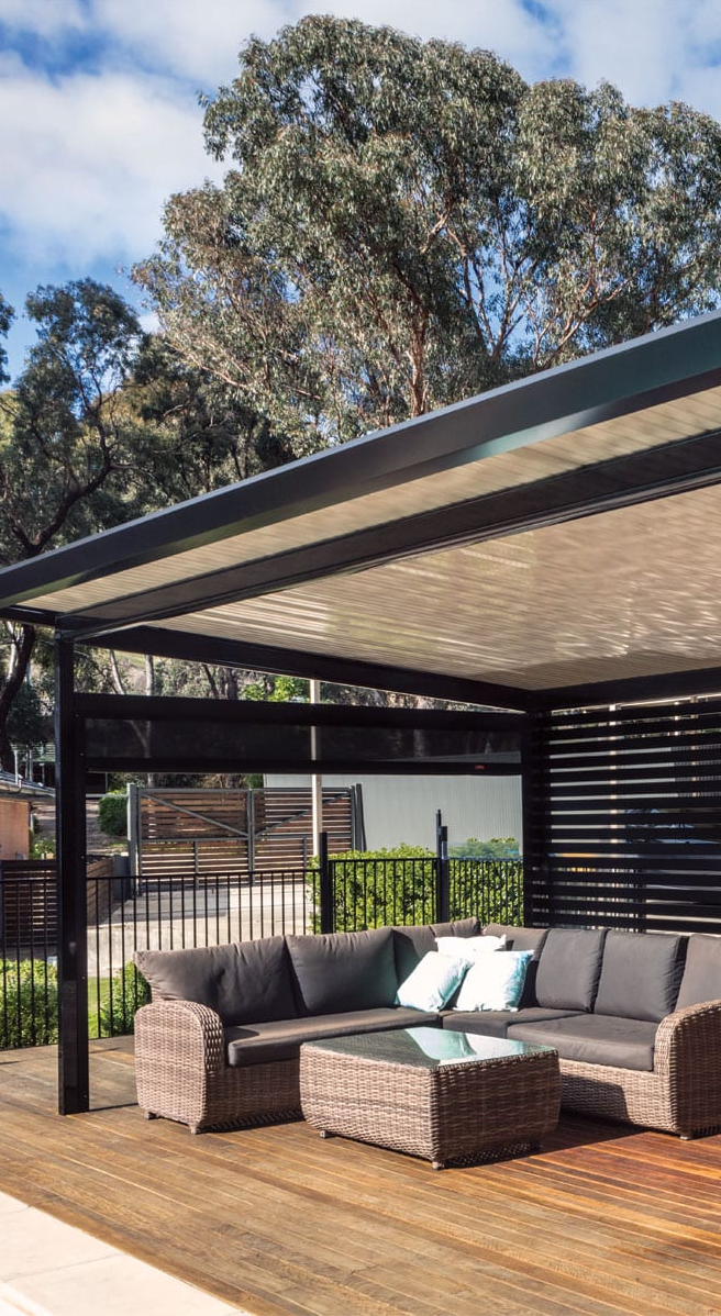 Luxury Garden Furniture Under A Pergola — Patio Builders In Toowoomba, QLD
