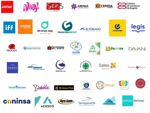 Logos of various companies, including VIVA!, Legis, and Rocas.