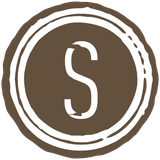 Brown circle with a white 