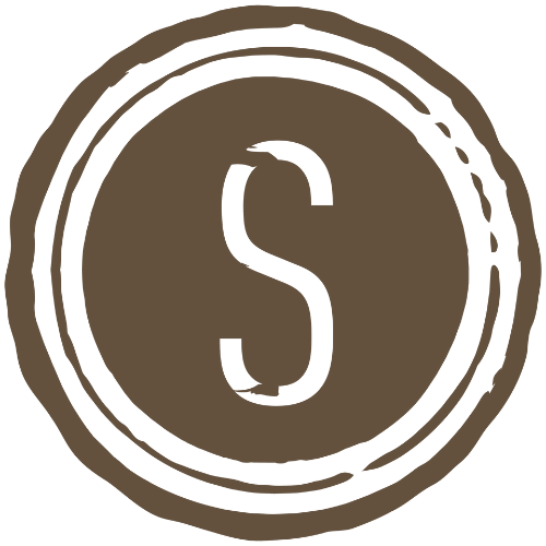 Brown circle with a white 